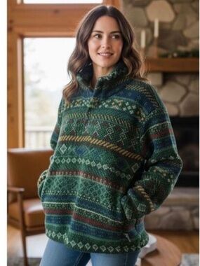 Alpine design Forrest shadow fair isle sweater
